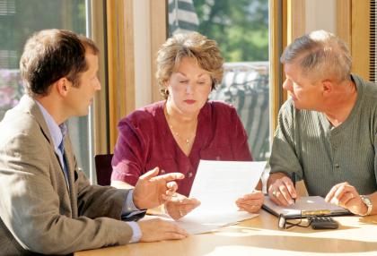 Couple meeting with a financial advisor