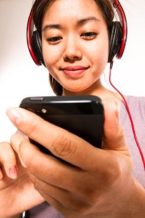 Listening to music on a smartphone