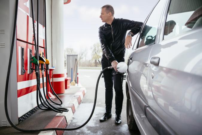 filling up fuel tank