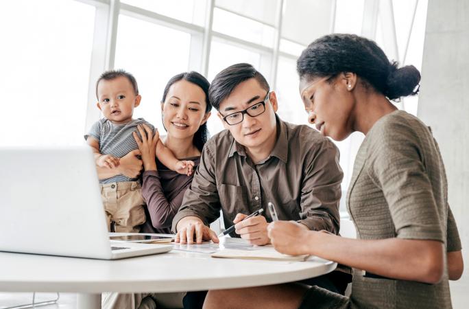 Couple working with financial planner