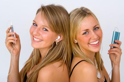 Teen girls listening to Apple iPods