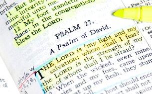 Image of a highlighted Bible page