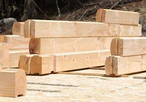 Lumber from a log home kit