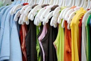 shirts on a rack