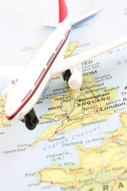 plane on map