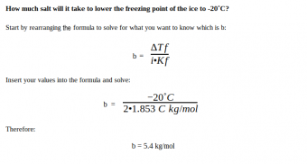 Freezing point depression solution #1