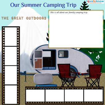 camping scrapbook page template