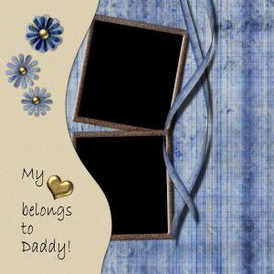 blue and beige scrapbook layouts for father's day