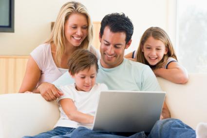 family with computer