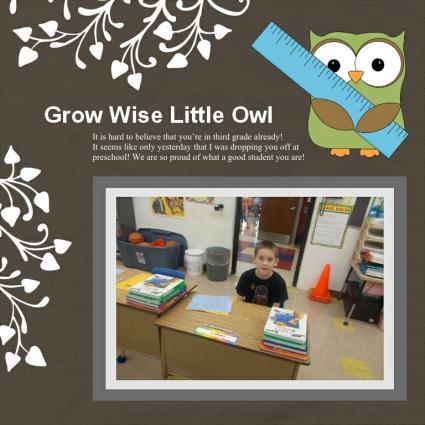 owl school scapbook layout