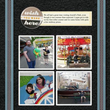 black scrapbook page