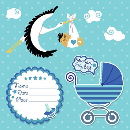 Baby boy invitation paper