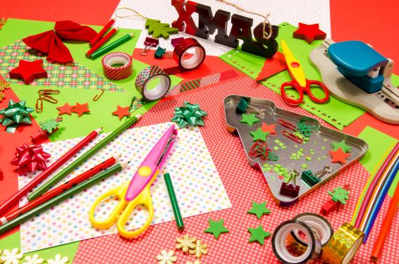colorful holiday craft supplies