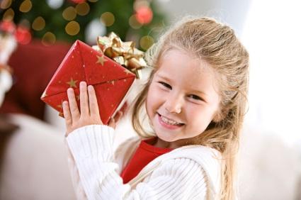 girl opening present