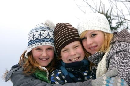 playing in the snow
