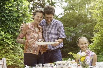 Older couple wearing blue jeans