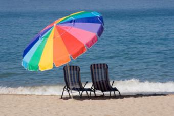 Chairs under an umbrella at Vero Beach in Florida