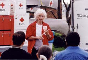 Woman from Senior Corps directing other volunteers