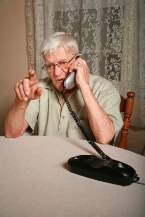 senior on phone