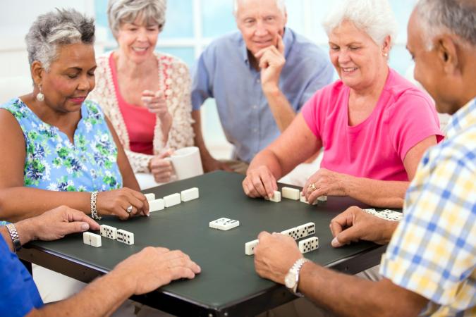 seniors playing dominoes