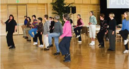 Members of the Lifelong Fitness Alliance in a group class