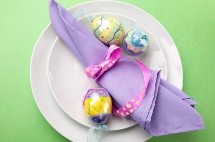 easter place setting with napkin