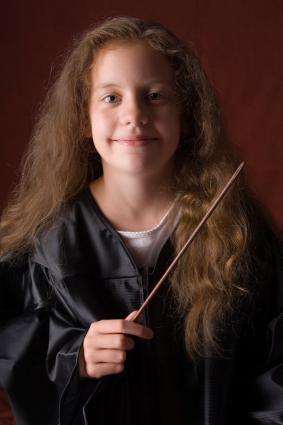 girl in wizard robe