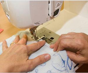 sewing on a table