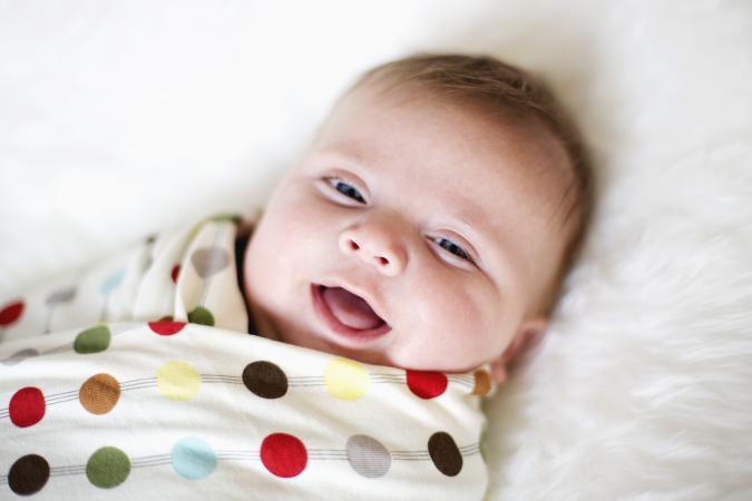 swaddled baby