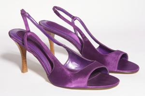 Pair of purple open-toe heels