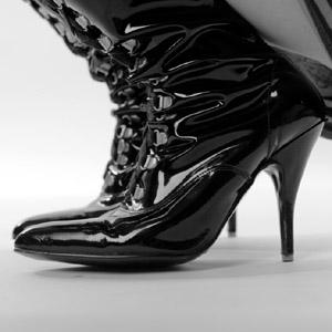 black patent leather boots