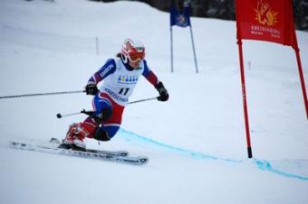 racing down the slope