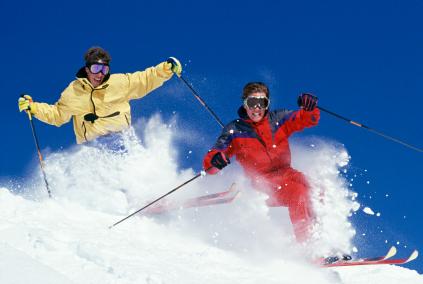 Two skiers