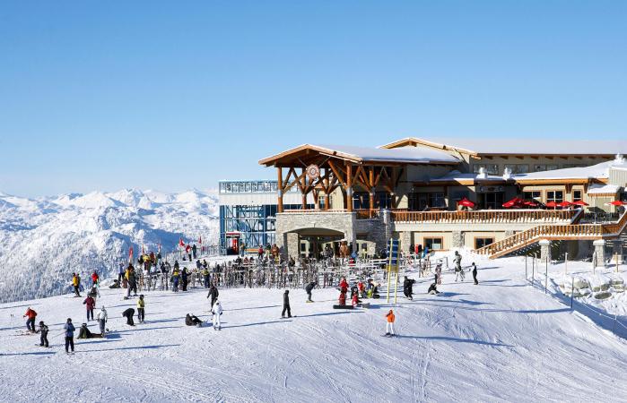 People outside ski resort