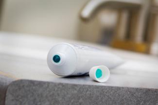 Open toothpaste tube