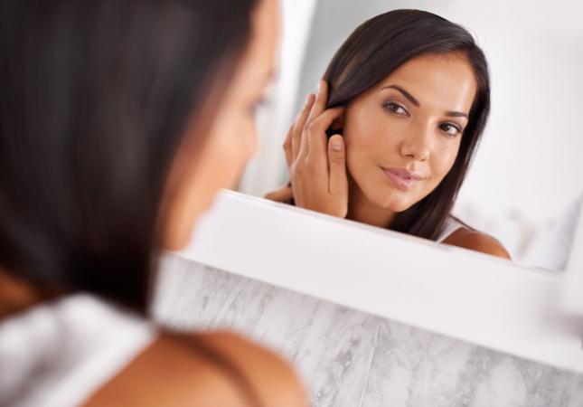 woman with clear skin
