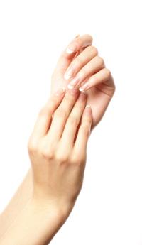 Hands showing good fingernail growth