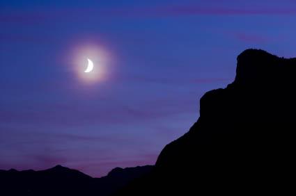 night sky and moon
