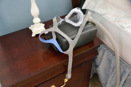 CPAP machine next to bed