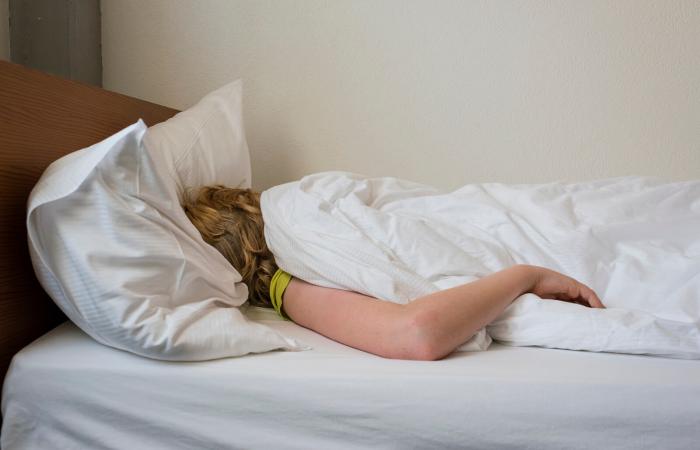 Teenage boy in a deep sleep