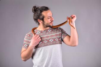 snake pet around my neck