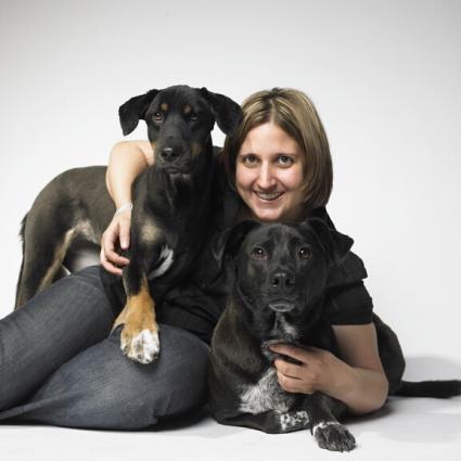 Ines and her dogs Mayday and Gypsy