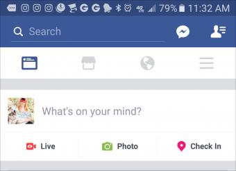Mobile Facebook status update for video upload