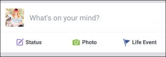 Facebook status update on mobile