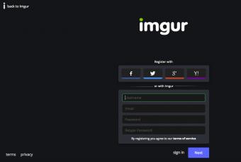 screenshot of registration page at imgur