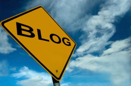 road sign with the word "blog"