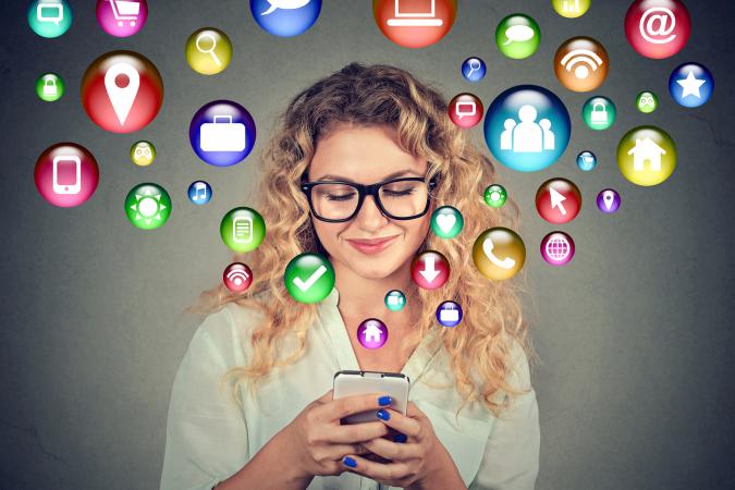 using smartphone for social media