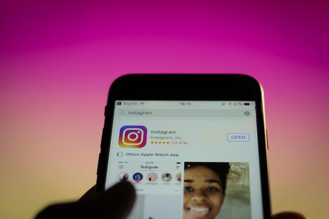 Instagram app on cell phone