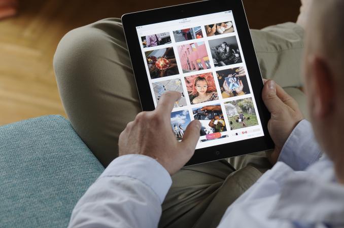 browsing photos on Instagram