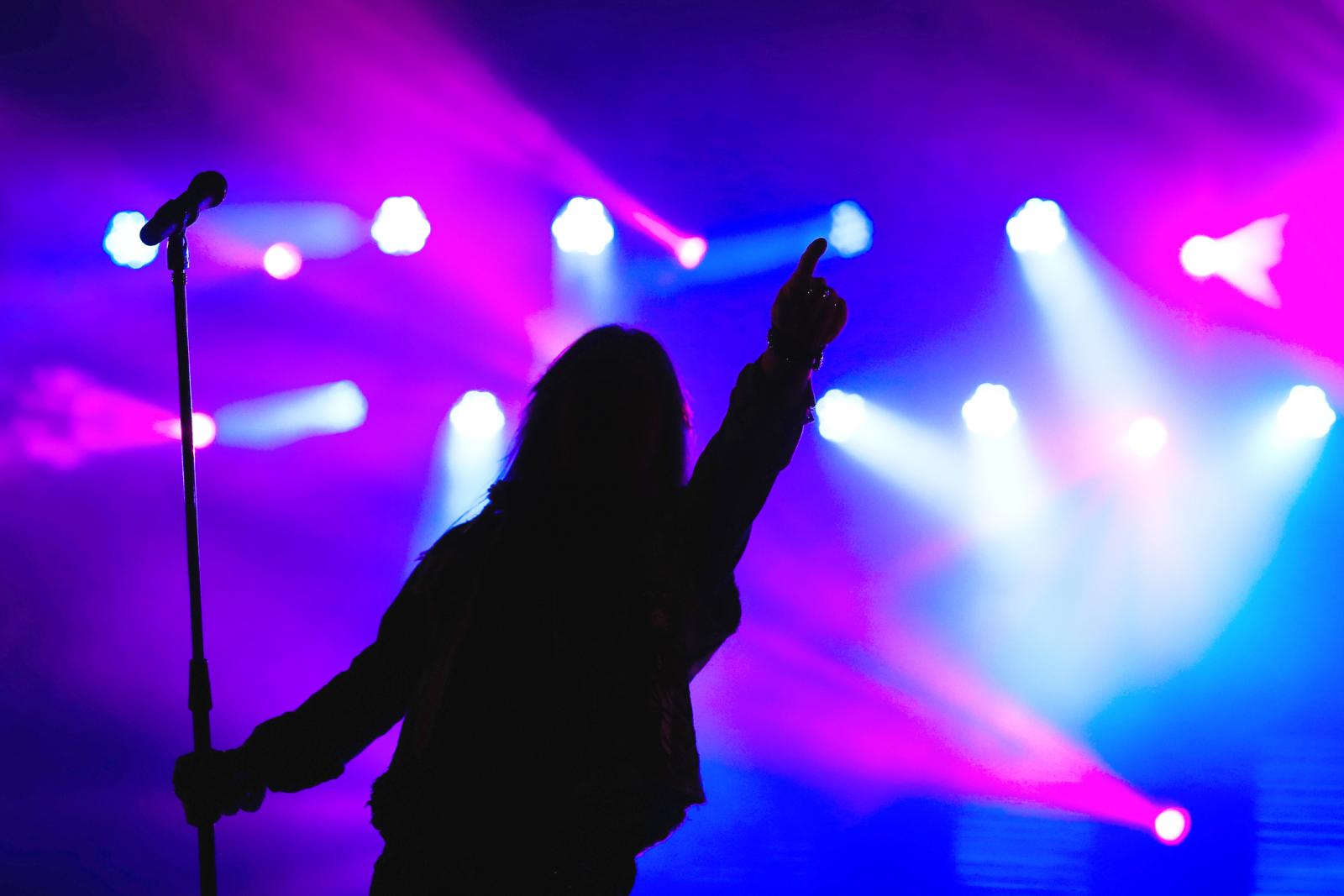 Silhouette Woman At Music Concert